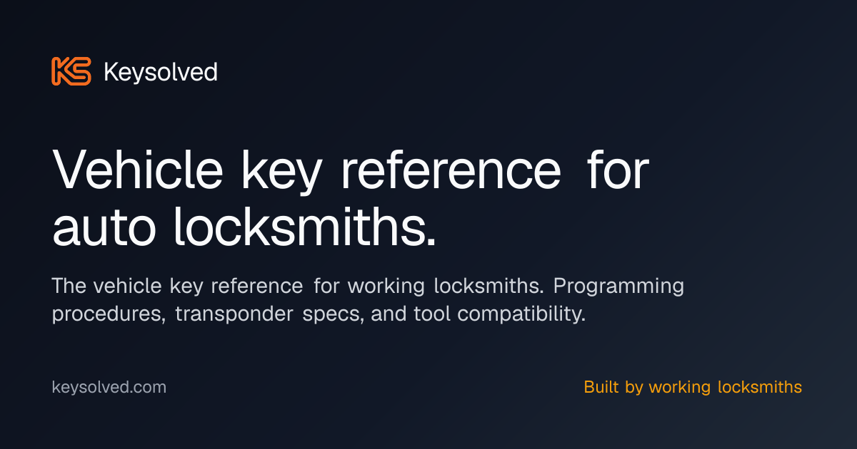 Keysolved — Vehicle Key Reference for Auto Locksmiths