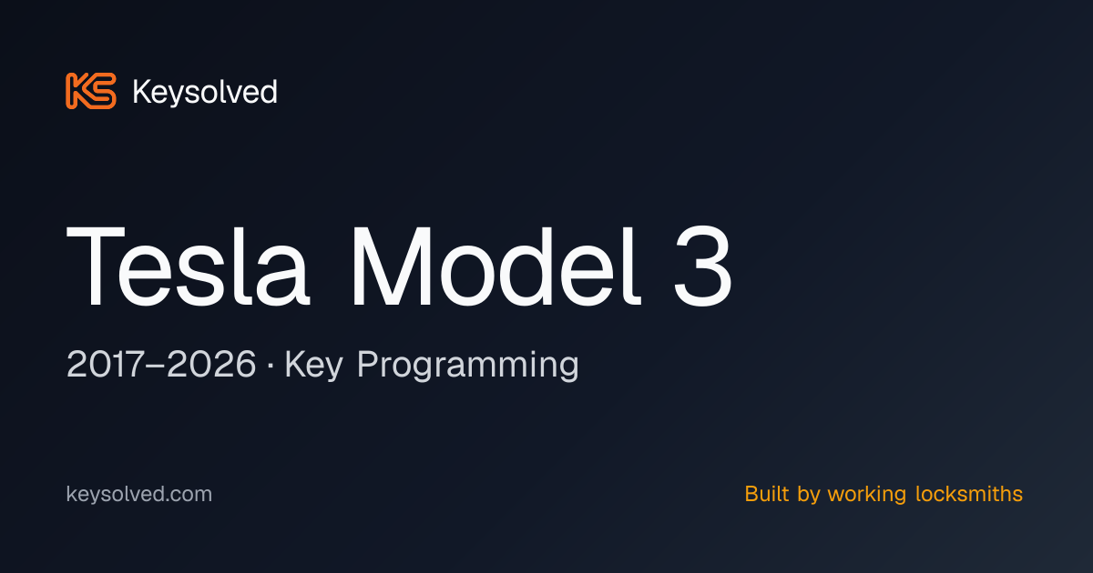 Tesla Model 3 2017–2026 Key Programming | Keysolved